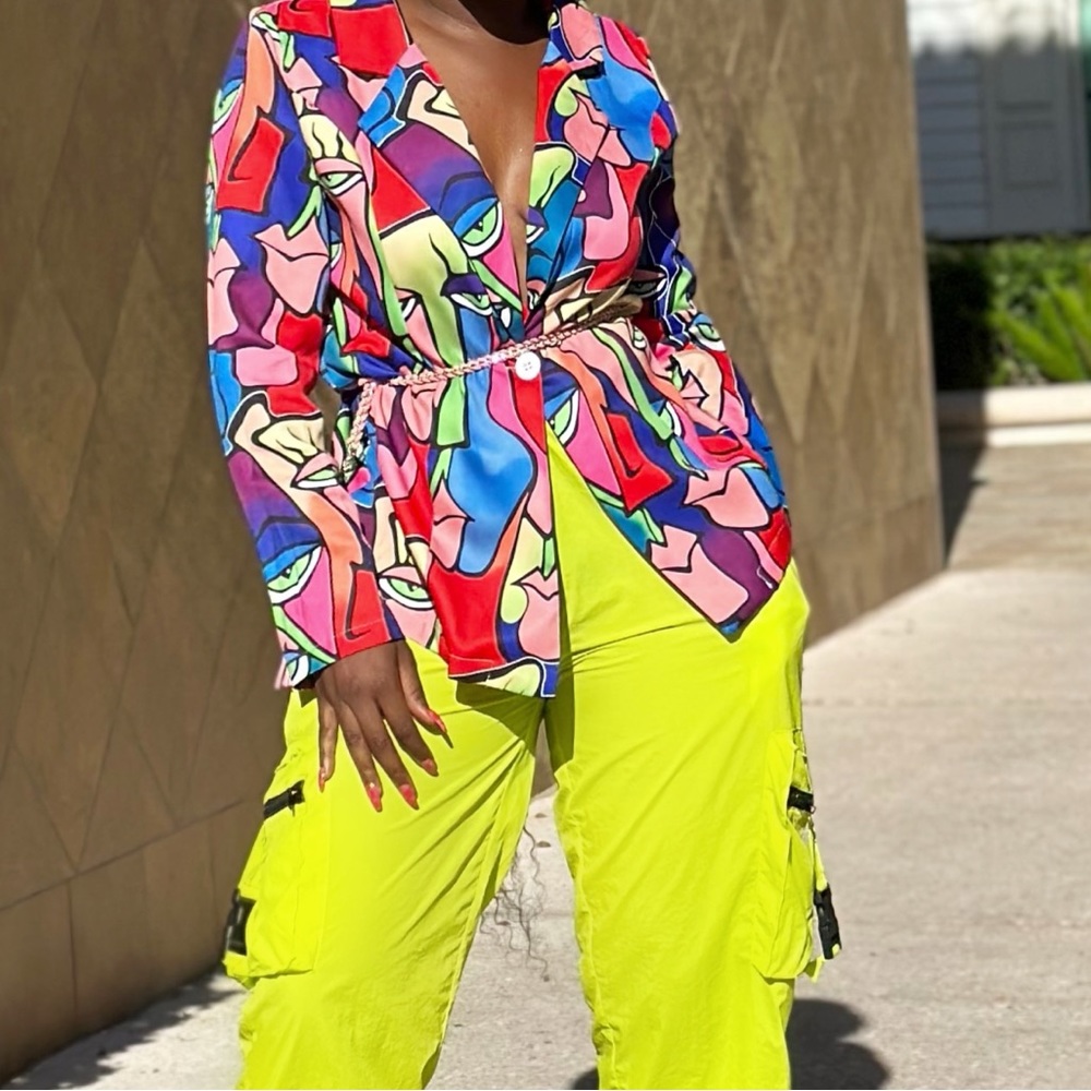 Printed Multi Color Blazer - Picture 8 of 10